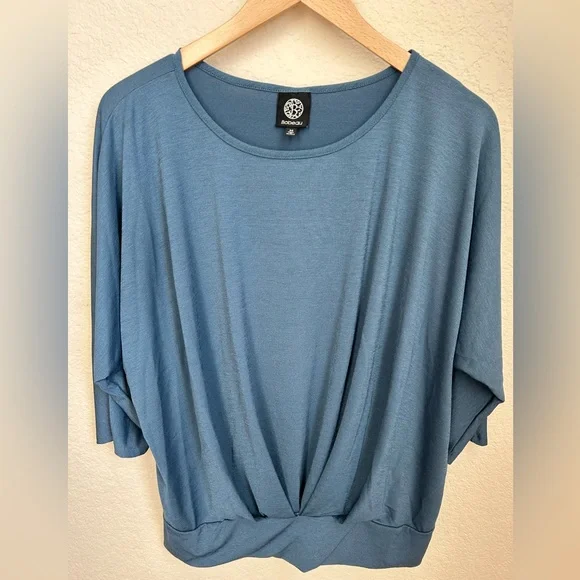 Bobeau Teal Gathered Waist Dolman Sleeve Blouse Size M - Picture 1 of 3